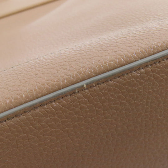 CELINE Tote Bag leather beige Caba de France Medium 2WAY Women Used Authentic