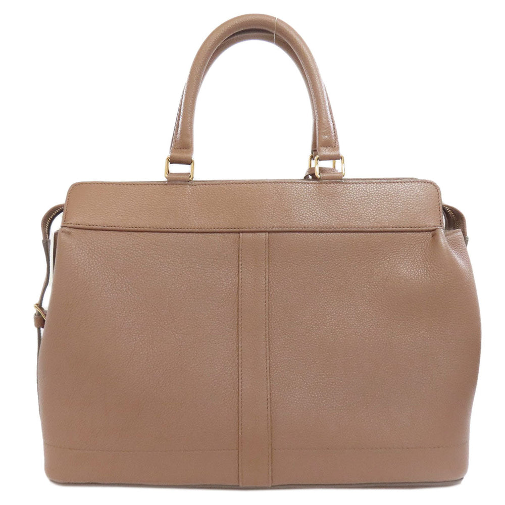 CELINE Tote Bag leather beige Caba de France Medium 2WAY Women Used Authentic
