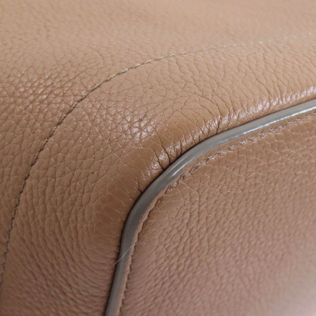 CELINE Tote Bag leather beige Caba de France Medium 2WAY Women Used Authentic