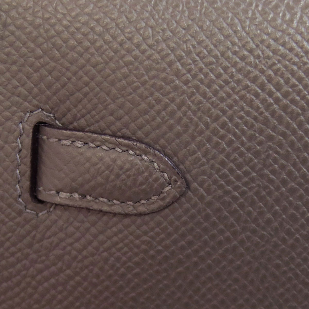 HERMES Long Wallet Purse Epsom gray Kelly To Go SilverMetal Women Used Authentic