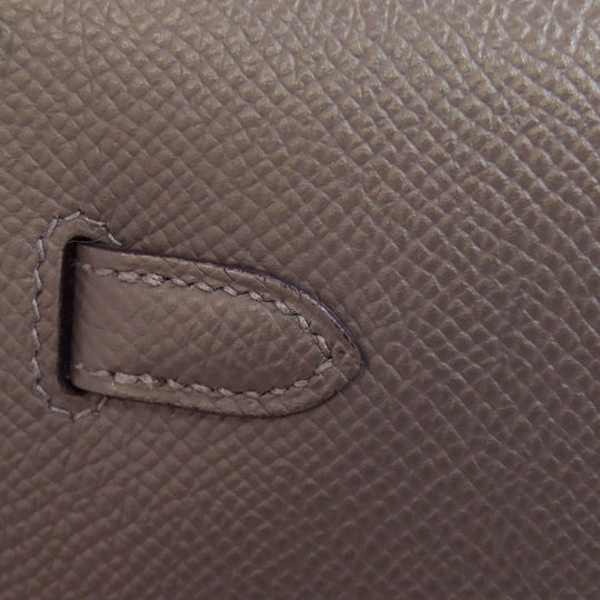 HERMES Long Wallet Purse Epsom gray Kelly To Go SilverMetal Women Used Authentic