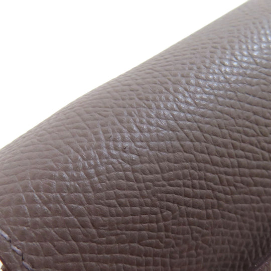 HERMES Long Wallet Purse Epsom gray Kelly To Go SilverMetal Women Used Authentic