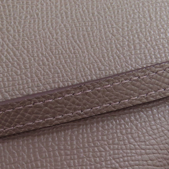 HERMES Long Wallet Purse Epsom gray Kelly To Go SilverMetal Women Used Authentic