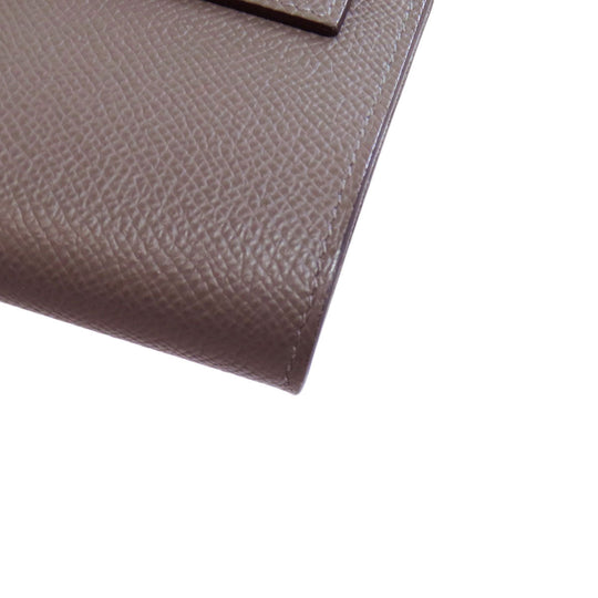 HERMES Long Wallet Purse Epsom gray Kelly To Go SilverMetal Women Used Authentic