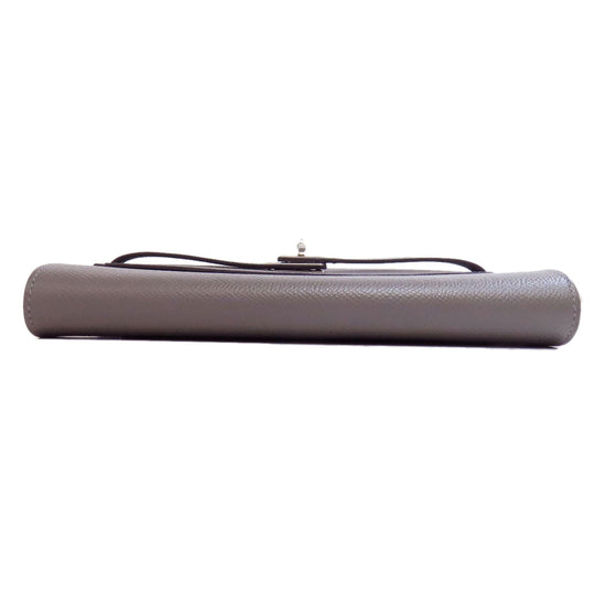 HERMES Long Wallet Purse Epsom gray Kelly To Go SilverMetal Women Used Authentic