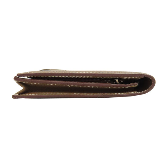 HERMES Long Wallet Purse Epsom beige Bearn soufflet etope SilverMetal Women Used Authentic