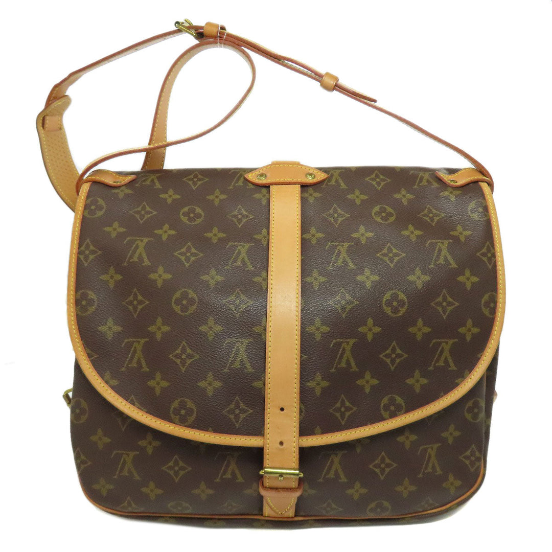 LOUIS VUITTON Tote Bag M42254 Monogram canvas Brown Saumur Women Used Authentic