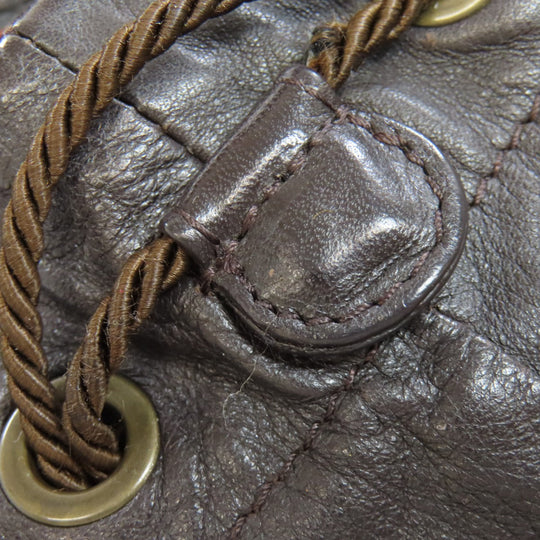 FENDI Shoulder Bag Nylon, Leather Brown one belt Zucca Pattern Women Used Authentic
