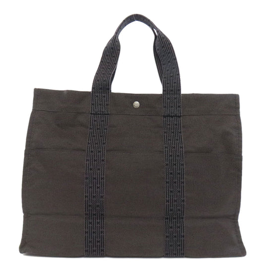 HERMES Tote Bag canvas gray Her LineGM Women Used Authentic