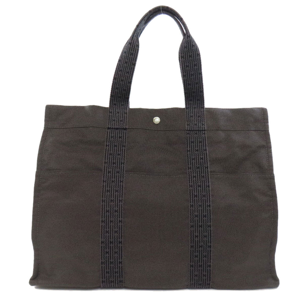 HERMES Tote Bag canvas gray Her LineGM Women Used Authentic