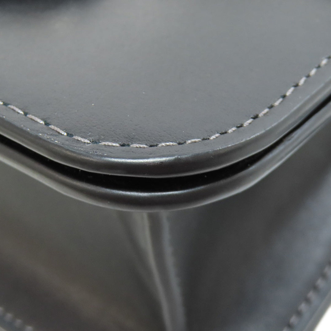 COACH Shoulder Bag CL416 leather black Morgan Square Crossbody Women Used Authentic