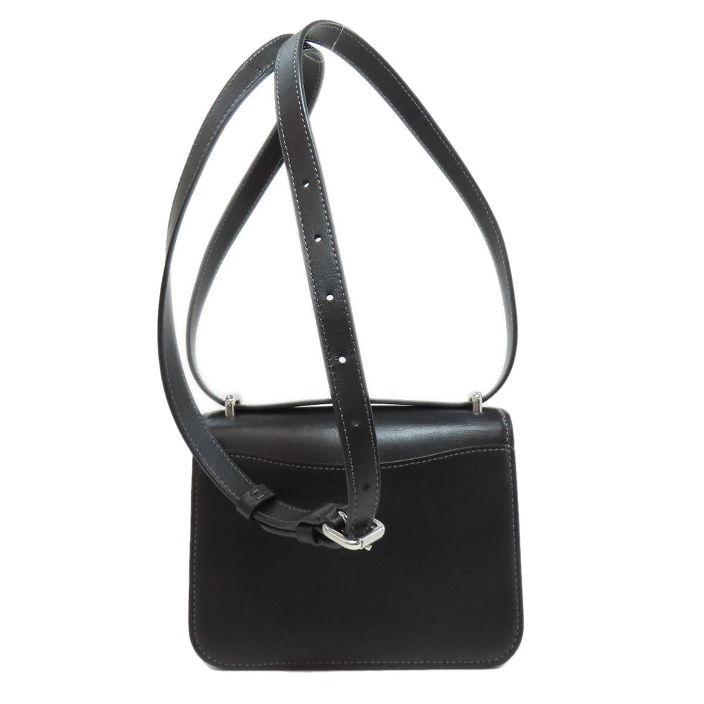 COACH Shoulder Bag CL416 leather black Morgan Square Crossbody Women Used Authentic