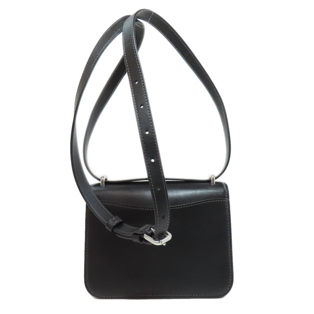 COACH Shoulder Bag CL416 leather black Morgan Square Crossbody Women Used Authentic