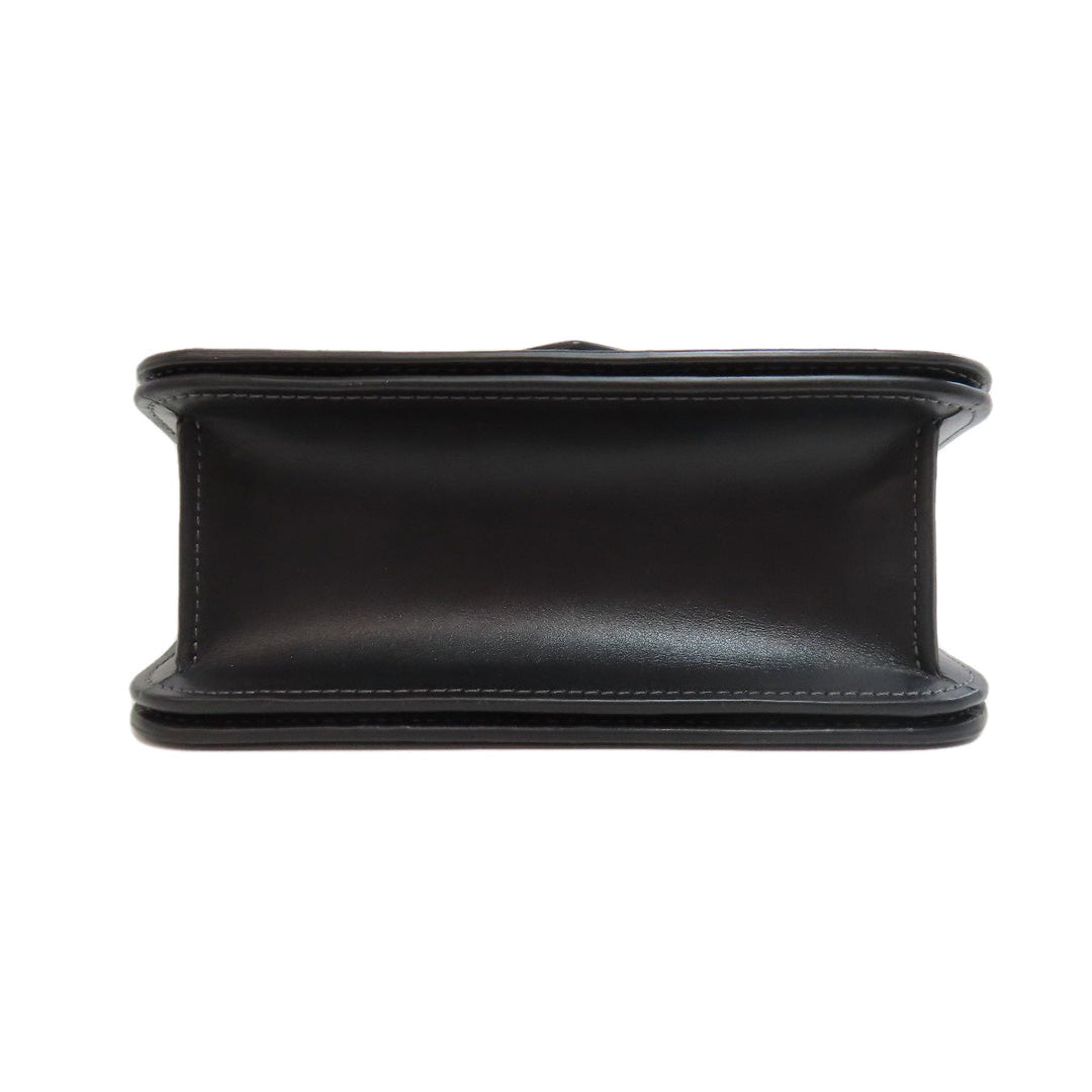 COACH Shoulder Bag CL416 leather black Morgan Square Crossbody Women Used Authentic