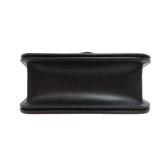 COACH Shoulder Bag CL416 leather black Morgan Square Crossbody Women Used Authentic