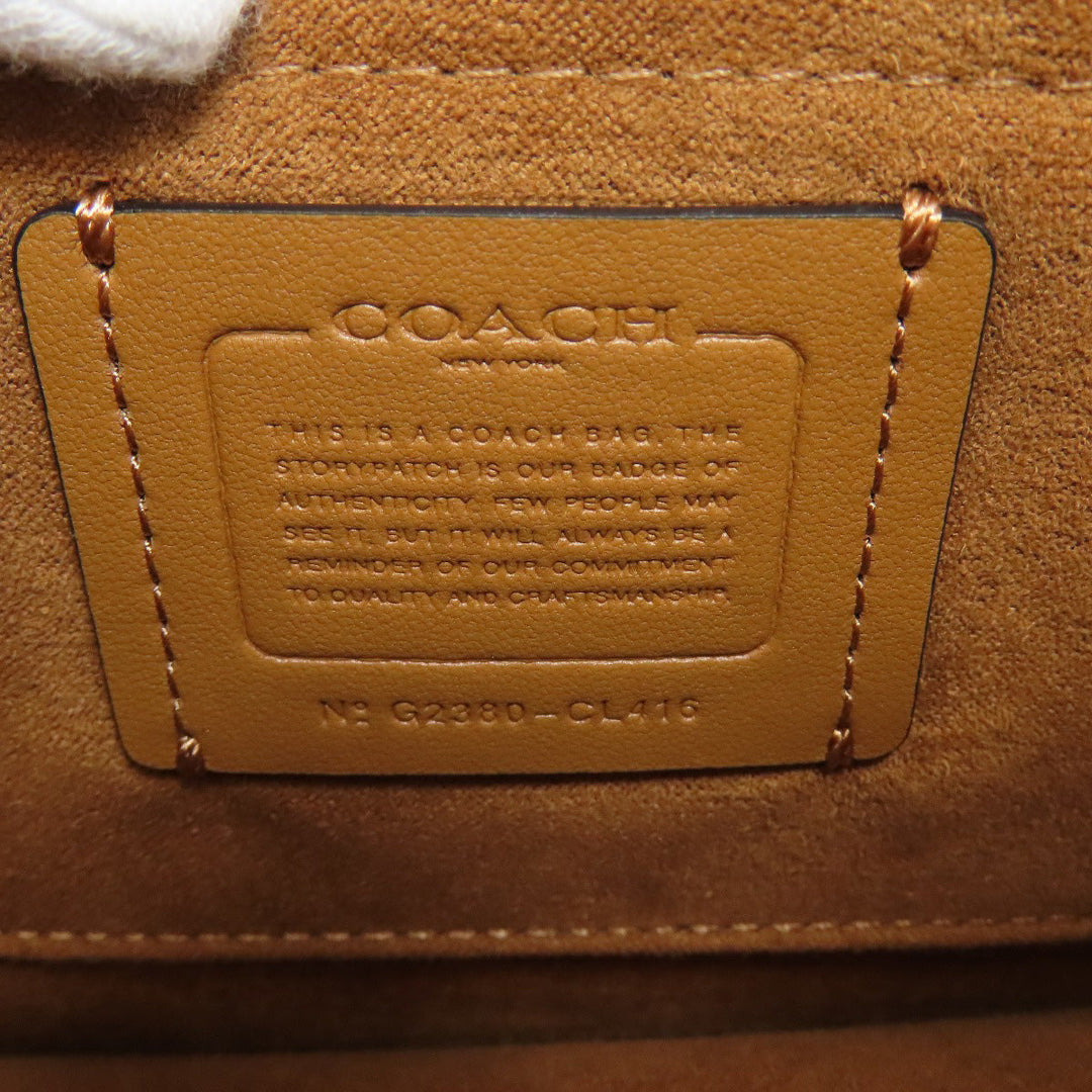 COACH Shoulder Bag CL416 leather black Morgan Square Crossbody Women Used Authentic