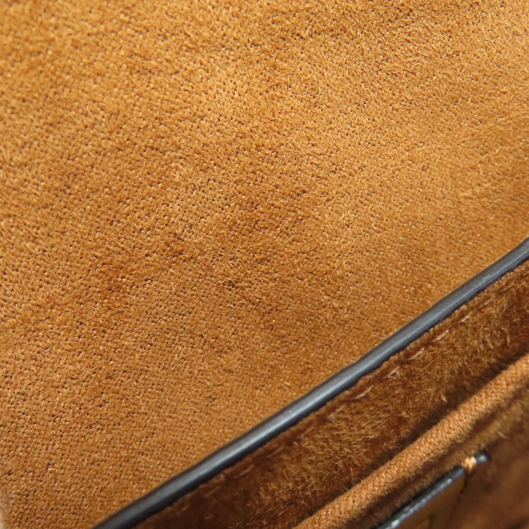 COACH Shoulder Bag CL416 leather black Morgan Square Crossbody Women Used Authentic