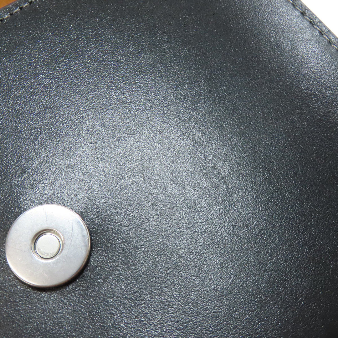 COACH Shoulder Bag CL416 leather black Morgan Square Crossbody Women Used Authentic