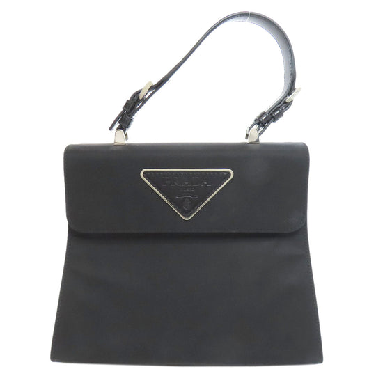 PRADA Handbag Nylon black logoMetal Women Used Authentic