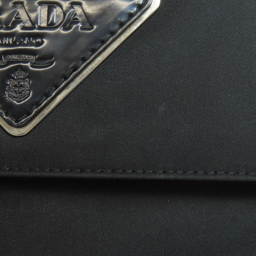PRADA Handbag Nylon black logoMetal Women Used Authentic