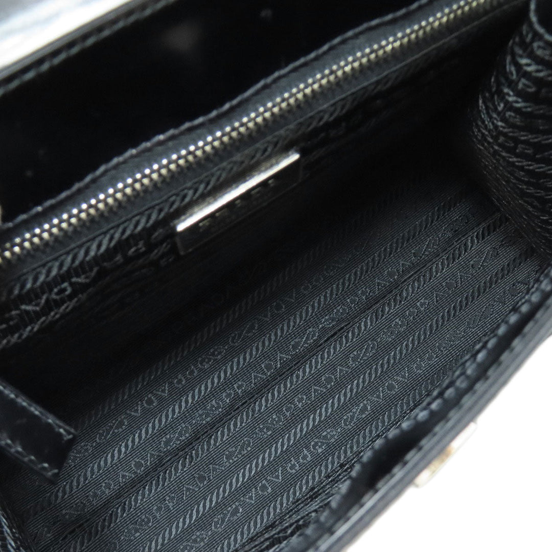 PRADA Handbag Nylon black logoMetal Women Used Authentic