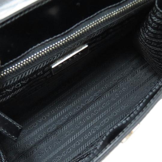PRADA Handbag Nylon black logoMetal Women Used Authentic