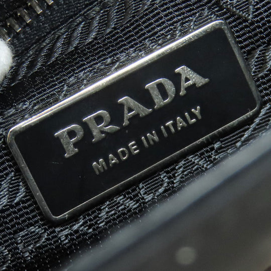 PRADA Handbag Nylon black logoMetal Women Used Authentic