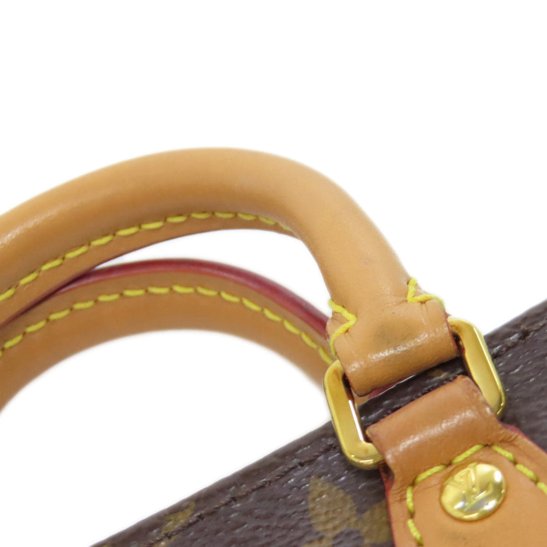 LOUIS VUITTON Handbag M69442 Monogram canvas Brown Petit Sac Plat Women Used Authentic