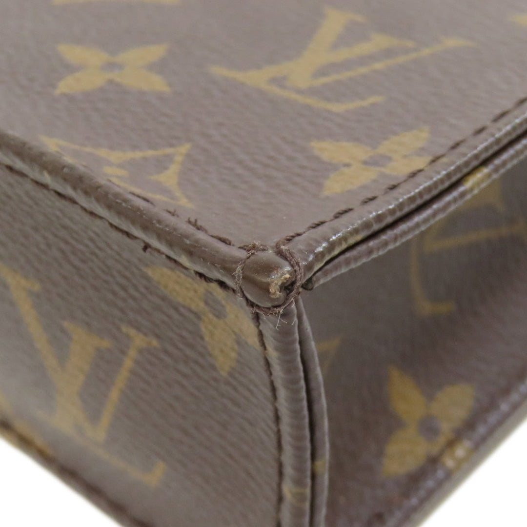 LOUIS VUITTON Handbag M69442 Monogram canvas Brown Petit Sac Plat Women Used Authentic