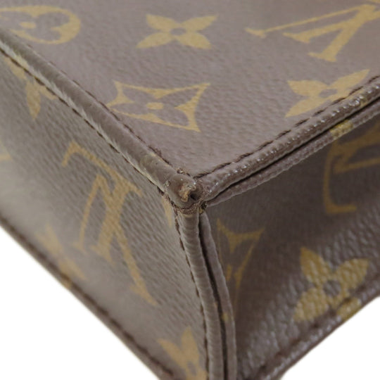 LOUIS VUITTON Handbag M69442 Monogram canvas Brown Petit Sac Plat Women Used Authentic