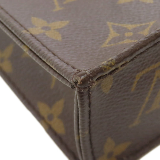 LOUIS VUITTON Handbag M69442 Monogram canvas Brown Petit Sac Plat Women Used Authentic