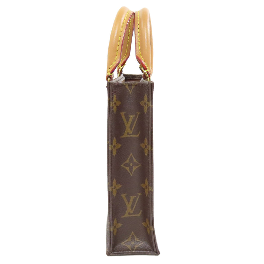 LOUIS VUITTON Handbag M69442 Monogram canvas Brown Petit Sac Plat Women Used Authentic