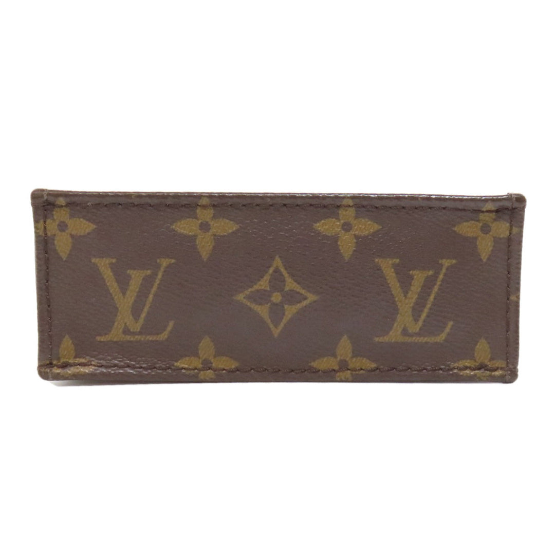 LOUIS VUITTON Handbag M69442 Monogram canvas Brown Petit Sac Plat Women Used Authentic