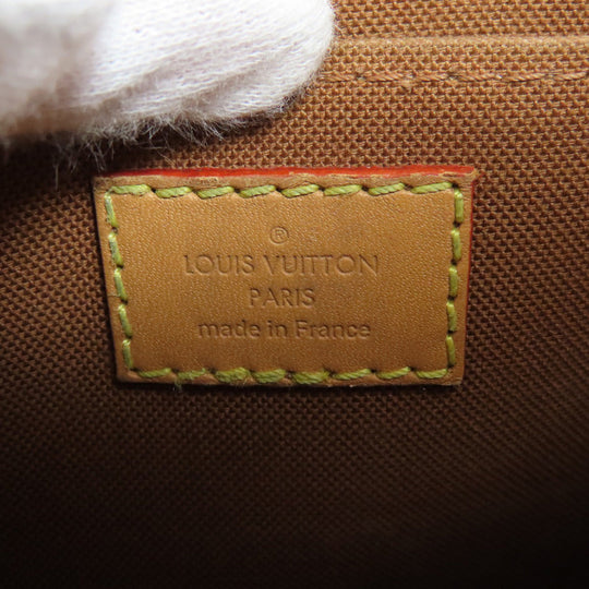 LOUIS VUITTON Handbag M69442 Monogram canvas Brown Petit Sac Plat Women Used Authentic