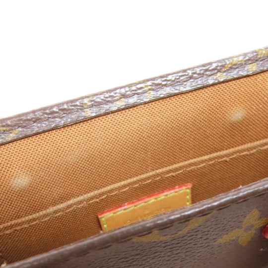 LOUIS VUITTON Handbag M69442 Monogram canvas Brown Petit Sac Plat Women Used Authentic