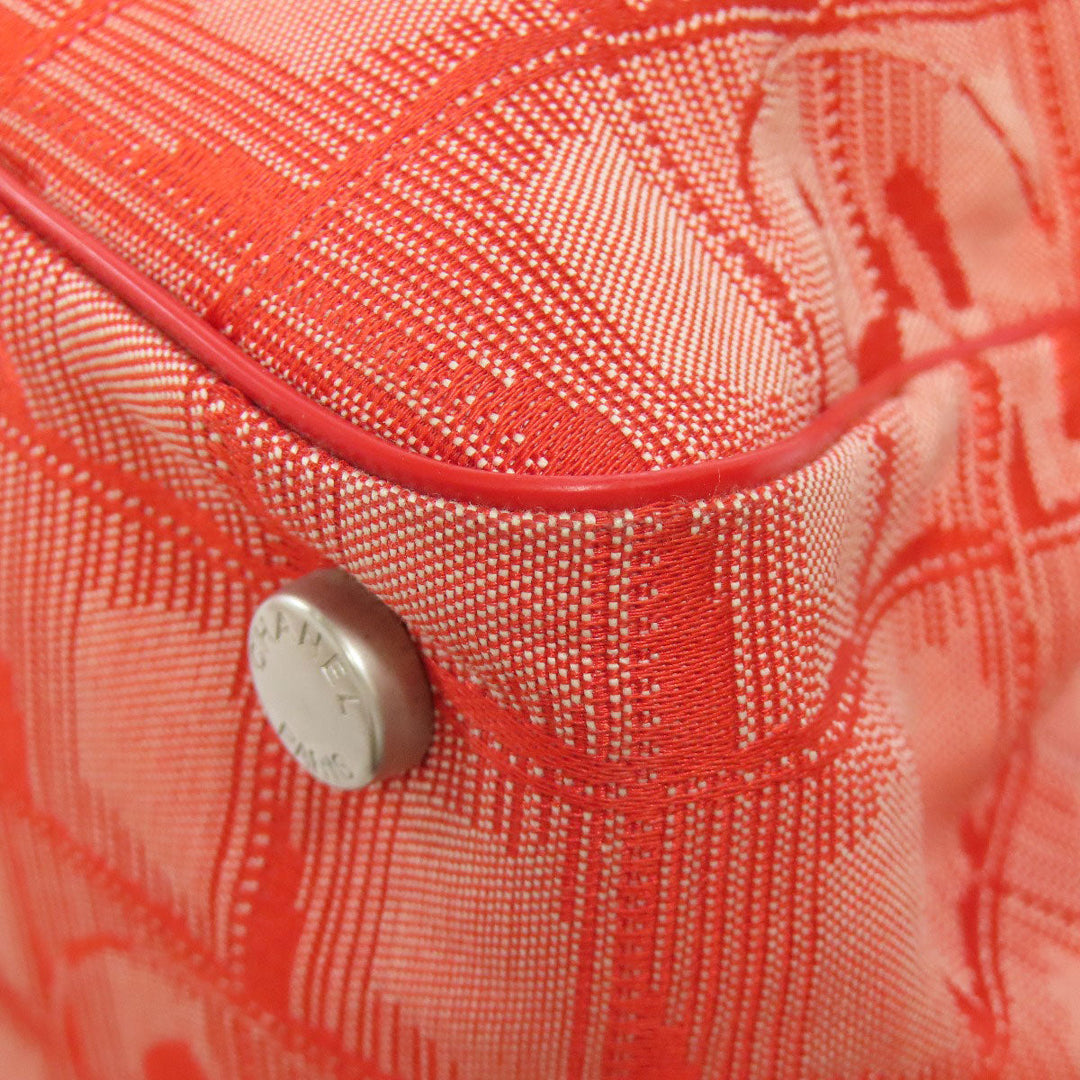 CHANEL Tote Bag Nylon jacquard Red New Travel Line MM Women Used Authentic