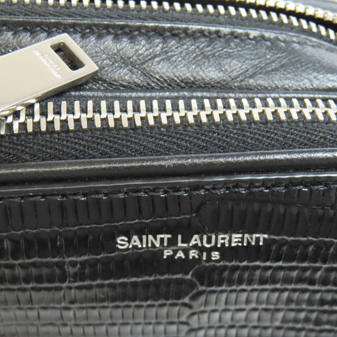 SAINT LAURENT Shoulder Bag leather Brown Embossing