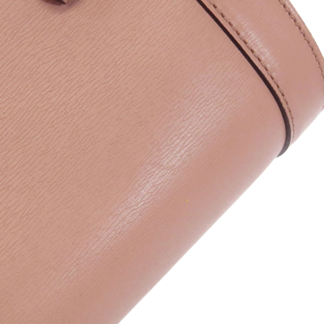 GUCCI Tote Bag 338989 leather pink Bamboo Women Used Authentic