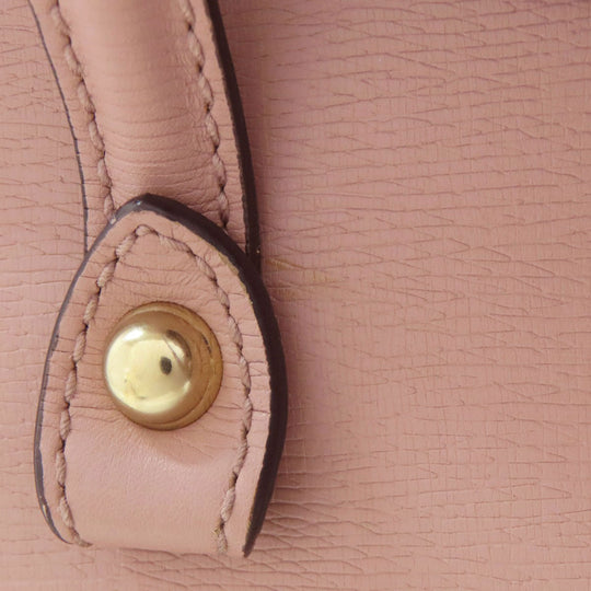 GUCCI Tote Bag 338989 leather pink Bamboo Women Used Authentic