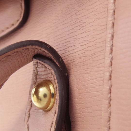 GUCCI Tote Bag 338989 leather pink Bamboo Women Used Authentic