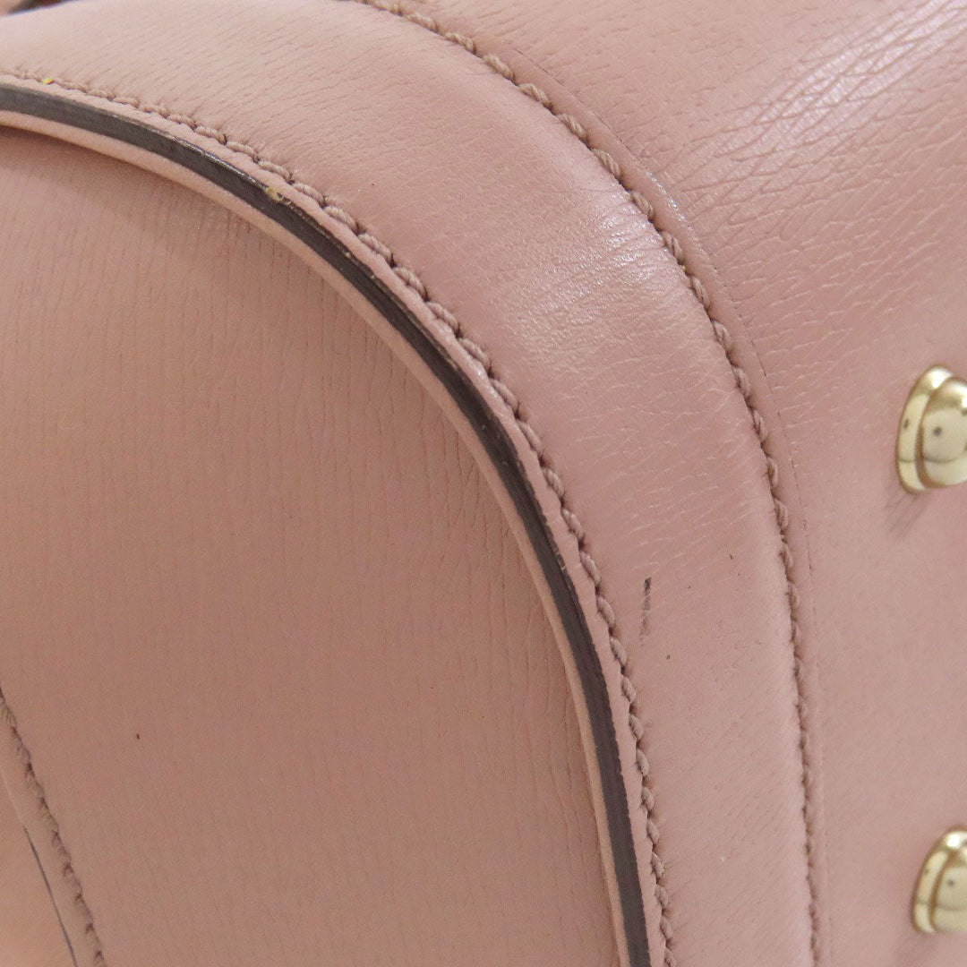 GUCCI Tote Bag 338989 leather pink Bamboo Women Used Authentic