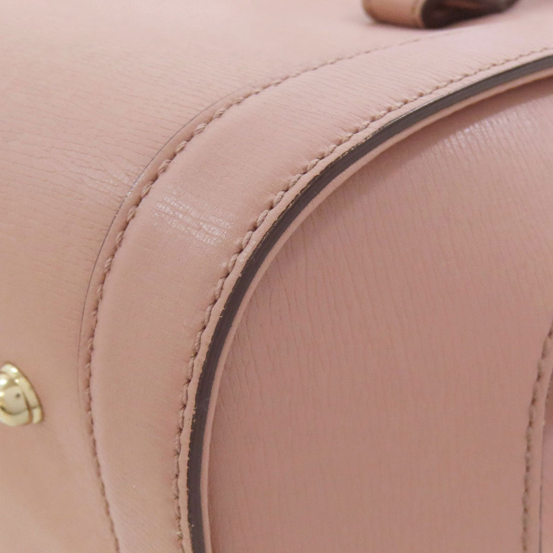 GUCCI Tote Bag 338989 leather pink Bamboo Women Used Authentic