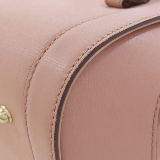 GUCCI Tote Bag 338989 leather pink Bamboo Women Used Authentic