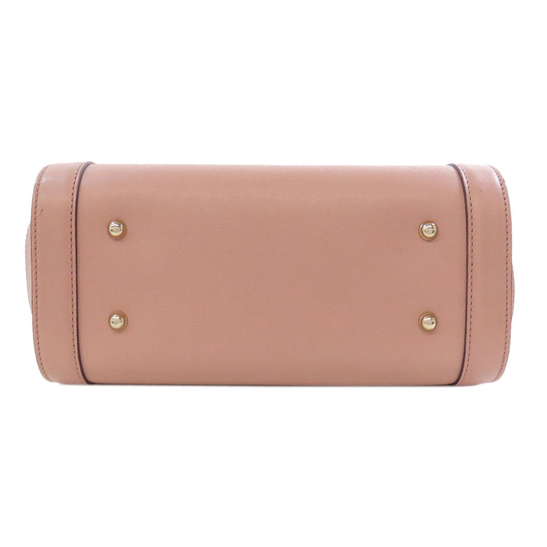 GUCCI Tote Bag 338989 leather pink Bamboo Women Used Authentic