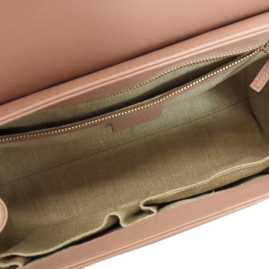 GUCCI Tote Bag 338989 leather pink Bamboo Women Used Authentic