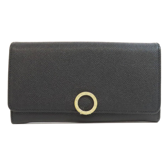 BVLGARI Long Wallet Purse leather black Bulgari Bulgari
