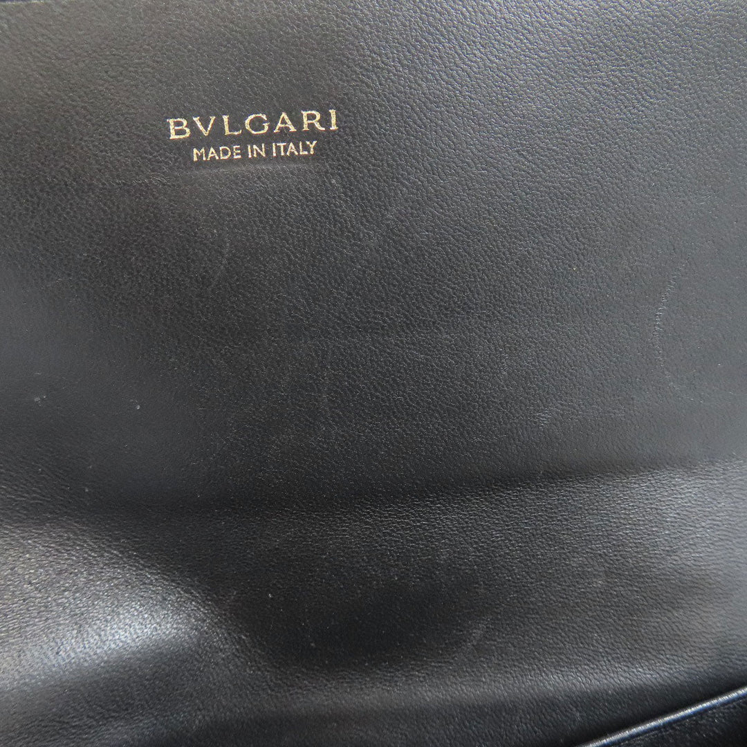BVLGARI Long Wallet Purse leather black Bulgari Bulgari