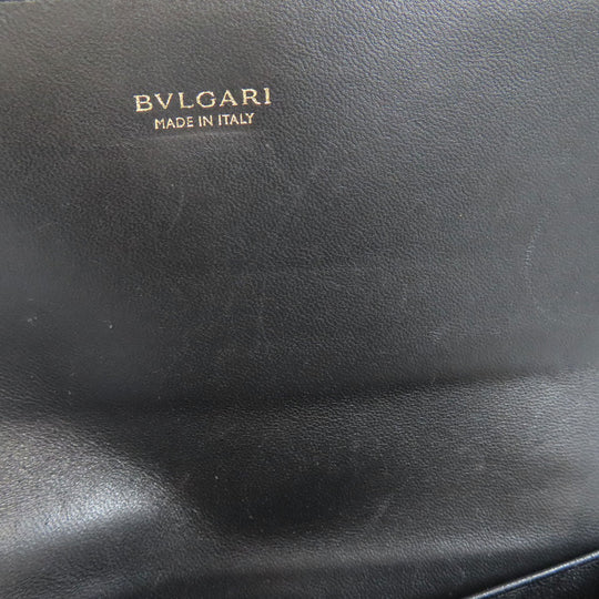 BVLGARI Long Wallet Purse leather black Bulgari Bulgari