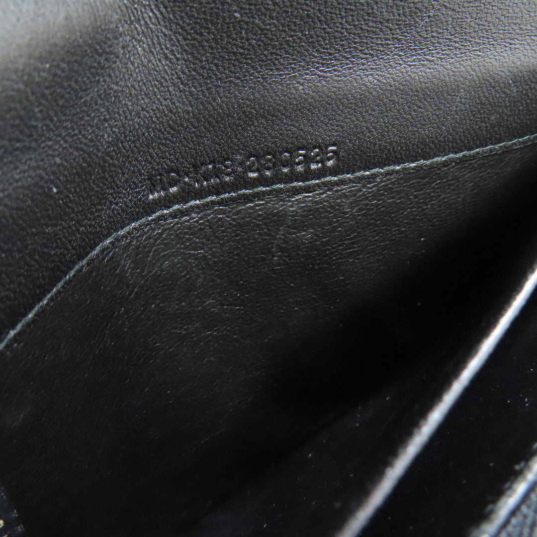 BVLGARI Long Wallet Purse leather black Bulgari Bulgari