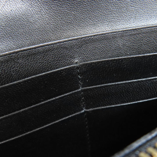 BVLGARI Long Wallet Purse leather black Bulgari Bulgari